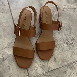 Tan Block Heels